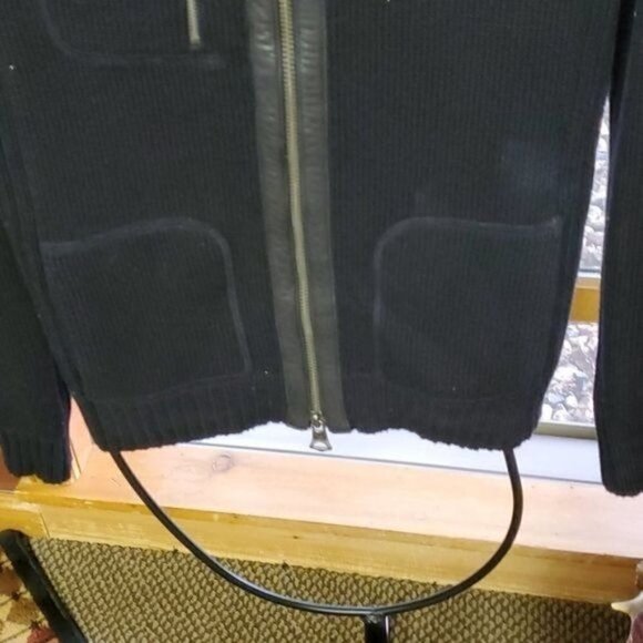 Ralph Lauren Lauren Jean Co Full‎ Zip Leather Embellishments Sweater Sz S Jacket - Picture 6 of 11